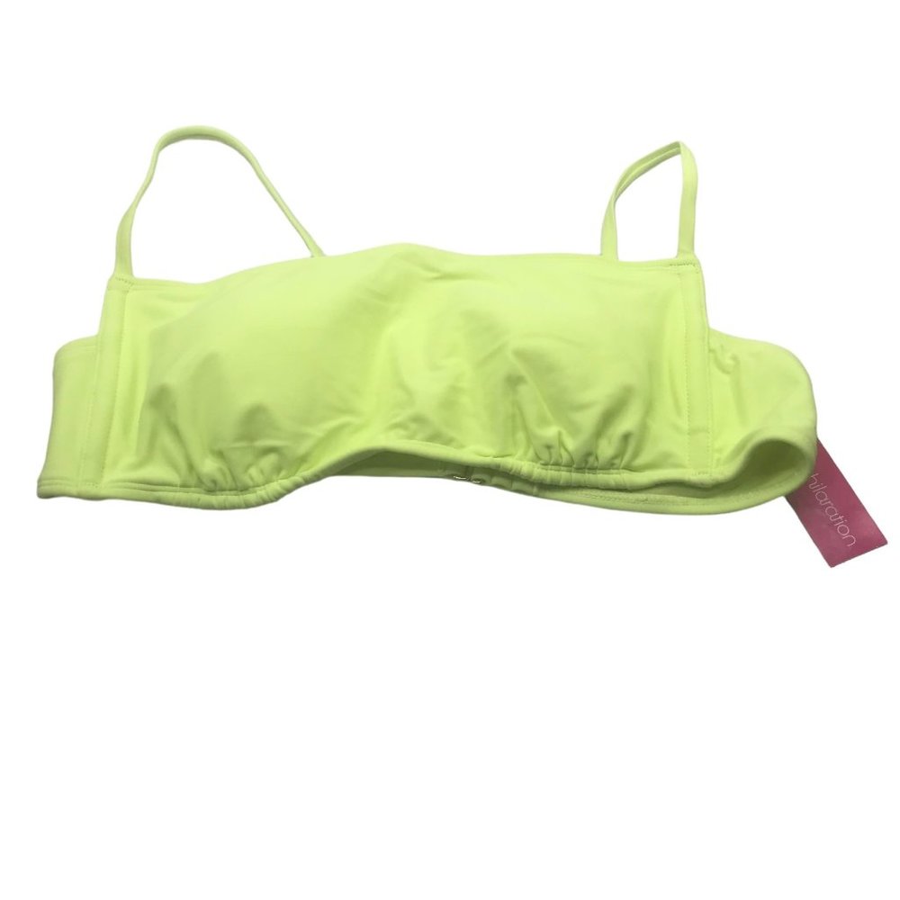 Xhilaration Junior's Size XL12-14 Apron Front Bralette Bikini Top Lime Green New